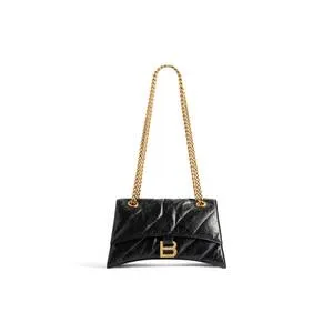 Crush Small Chain Bag Quilted In Black Women Balenciaga Shoulder Bags