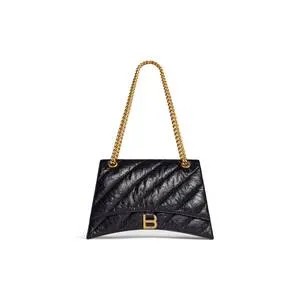 Crush Small Chain Bag Quilted In Black Women Balenciaga Shoulder Bags