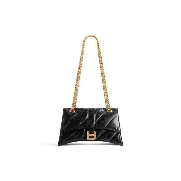 Crush Small Chain Bag Quilted In Black Women Balenciaga Shoulder Bags