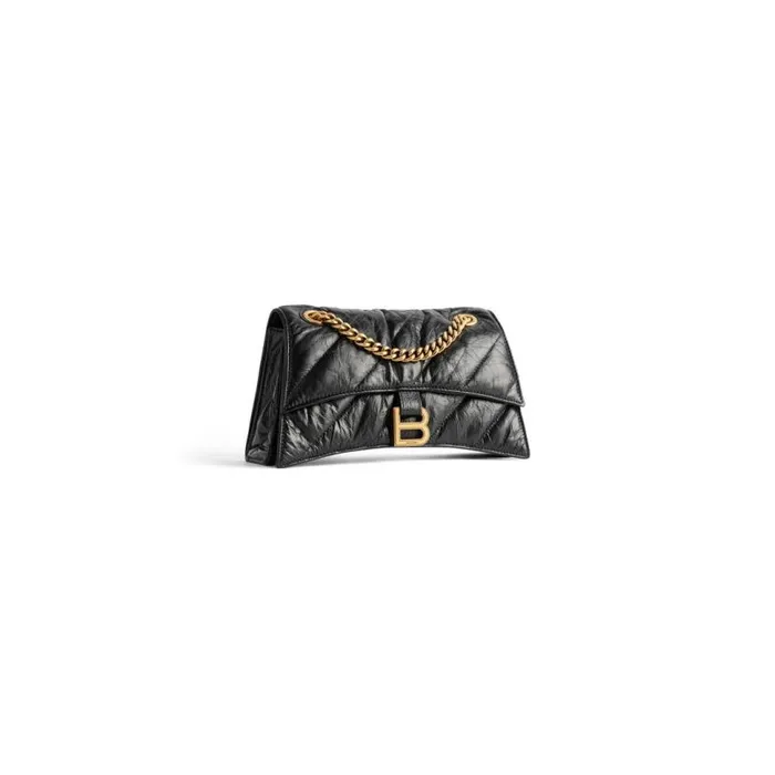 Crush Small Chain Bag Quilted In Black Women Balenciaga Shoulder Bags