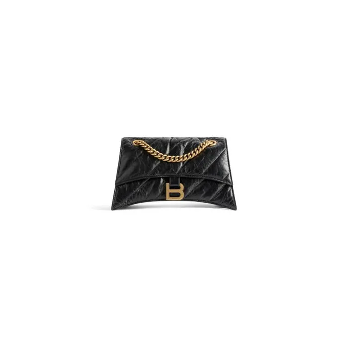 Crush Small Chain Bag Quilted In Black Women Balenciaga Shoulder Bags
