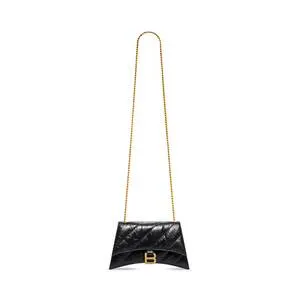 Crush Small Chain Bag Quilted In Black Women Balenciaga Shoulder Bags