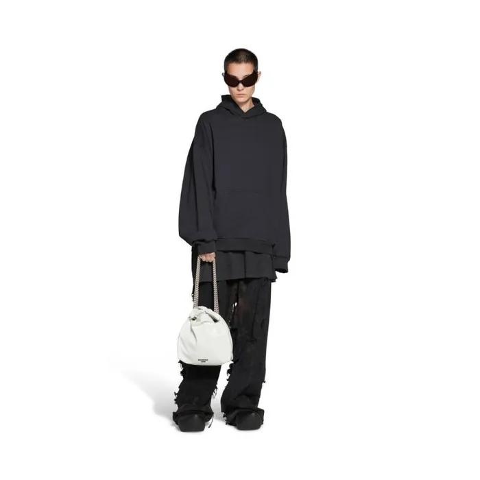 Crush Small Tote Bag In Optic White Women Balenciaga Tote Bags