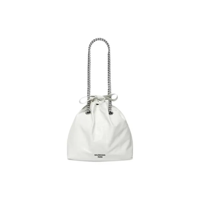 Crush Small Tote Bag In Optic White Women Balenciaga Tote Bags