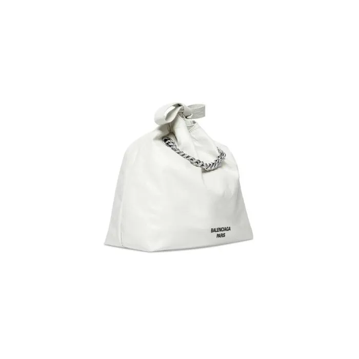 Crush Small Tote Bag In Optic White Women Balenciaga Tote Bags