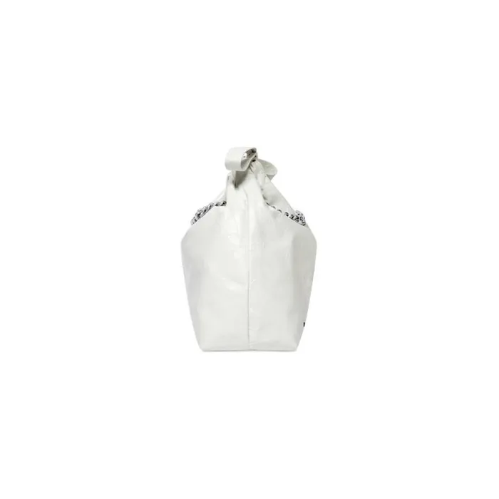 Crush Small Tote Bag In Optic White Women Balenciaga Tote Bags