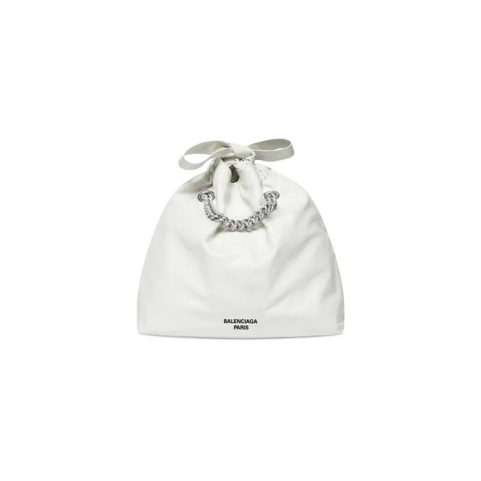 Crush Small Tote Bag In Optic White Women Balenciaga Tote Bags