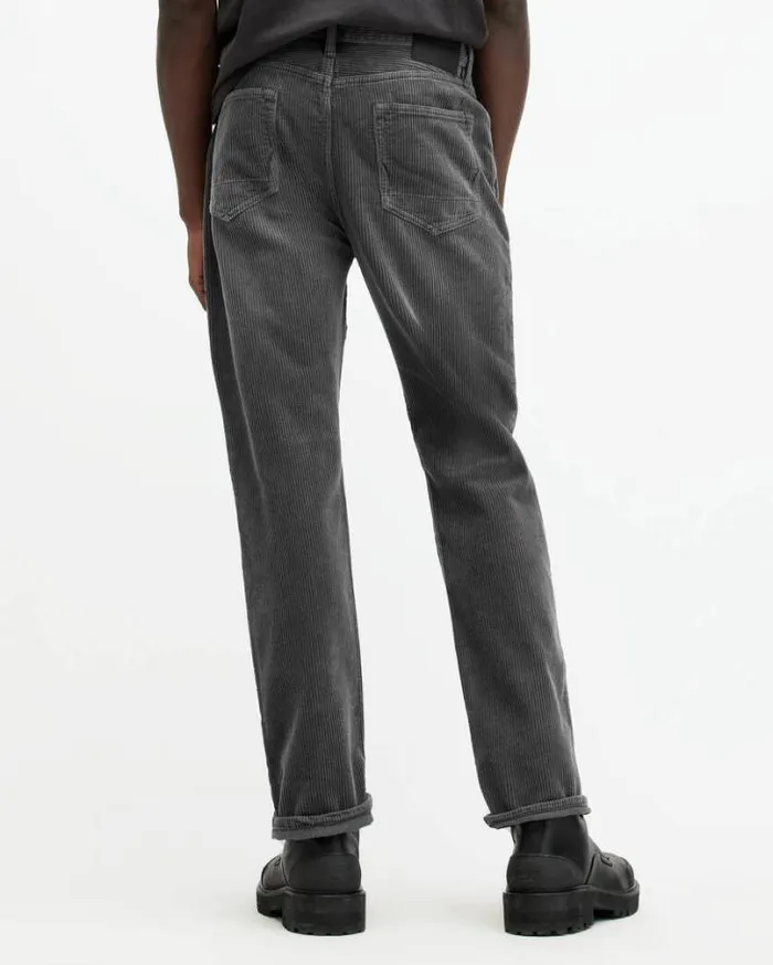 Curtis Straight Fit Corduroy Jeans Jet Black Men AllSaints Jeans
