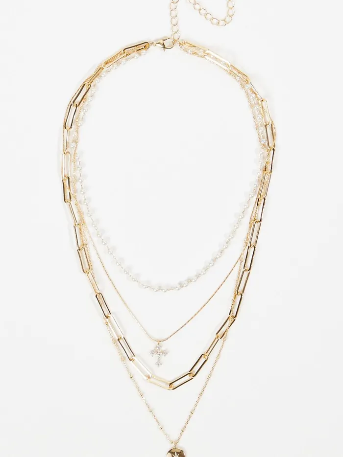 Dainty Pearl Pendant Layered Necklace Gold Women Altar039d State Jewelry