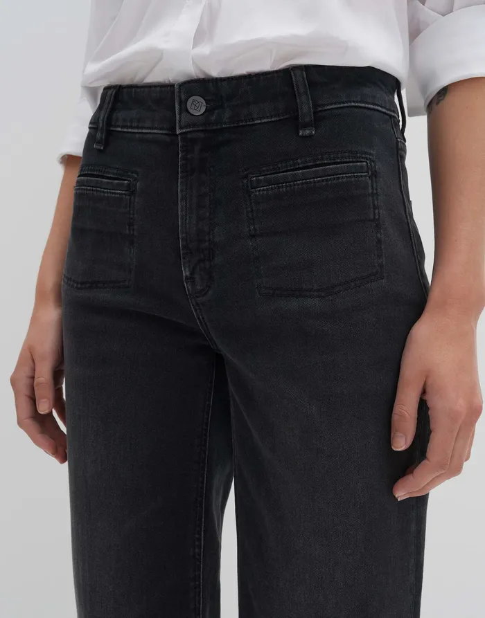 Damen Jeans OPUS Long Flared Jeans CARIE FRENCH aus stretchigem BCI Cotton Mix Damen Jeans OPUS Long Flared Jeans CARIE FRENCH aus stretchigem BCI Cotton Mix