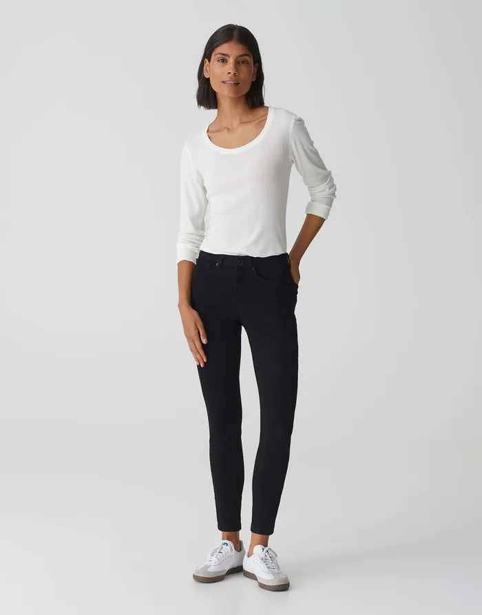 Damen OPUS Skinny Jeans ELMA BLACK Low Rise mit StretchAnteil Jeans
