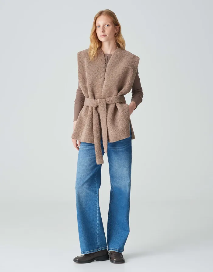 Damen Weste ASOFTA CAPE Loose aus flauschigem Teddyfell Blazer Westen OPUS