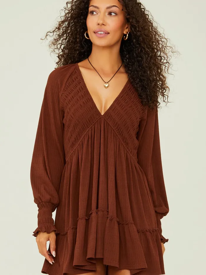 Dana Smocked Dress Brown Women Altar039d State Casual