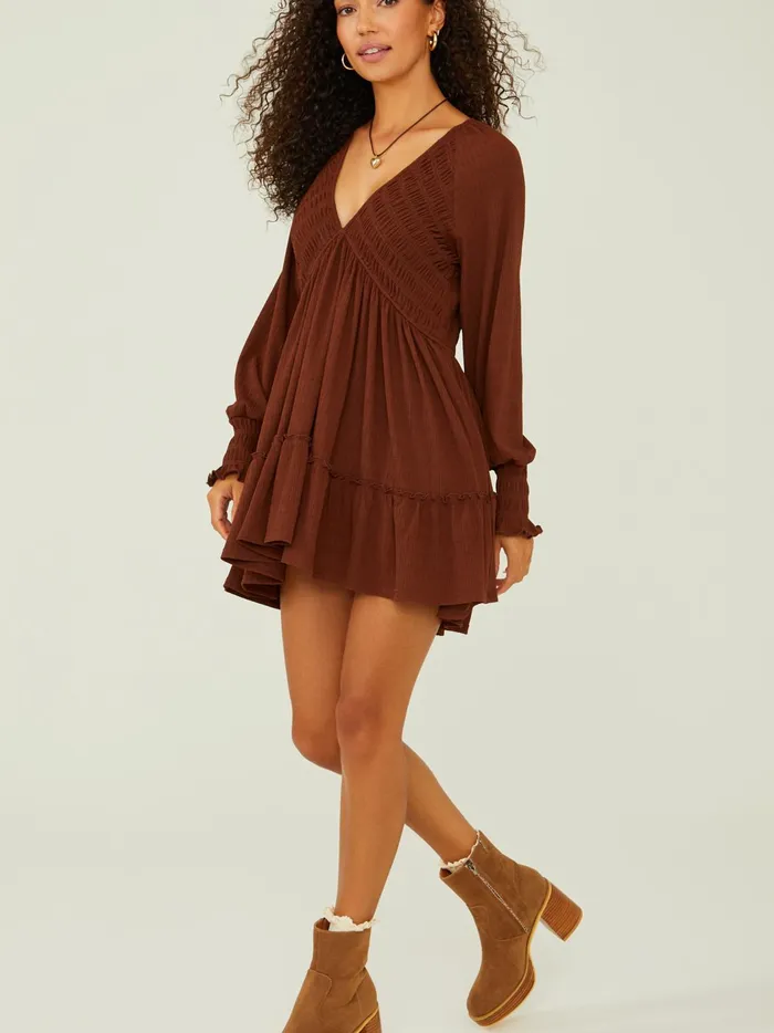 Dana Smocked Dress Brown Women Altar039d State Casual