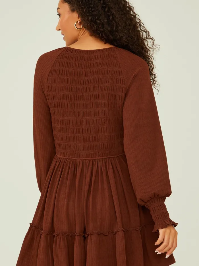 Dana Smocked Dress Brown Women Altar039d State Casual
