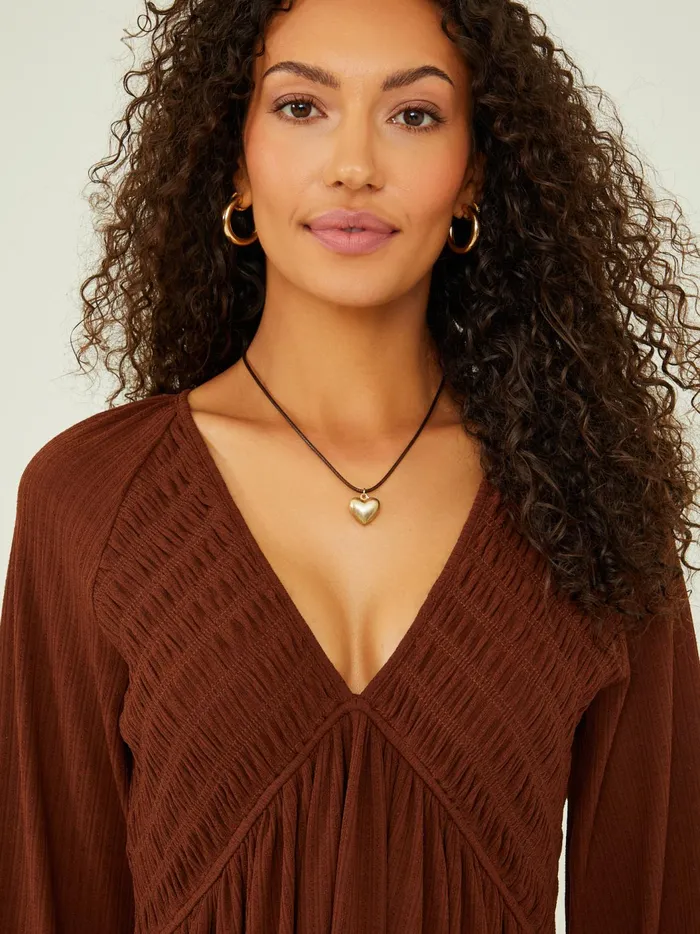 Dana Smocked Dress Brown Women Altar039d State Casual