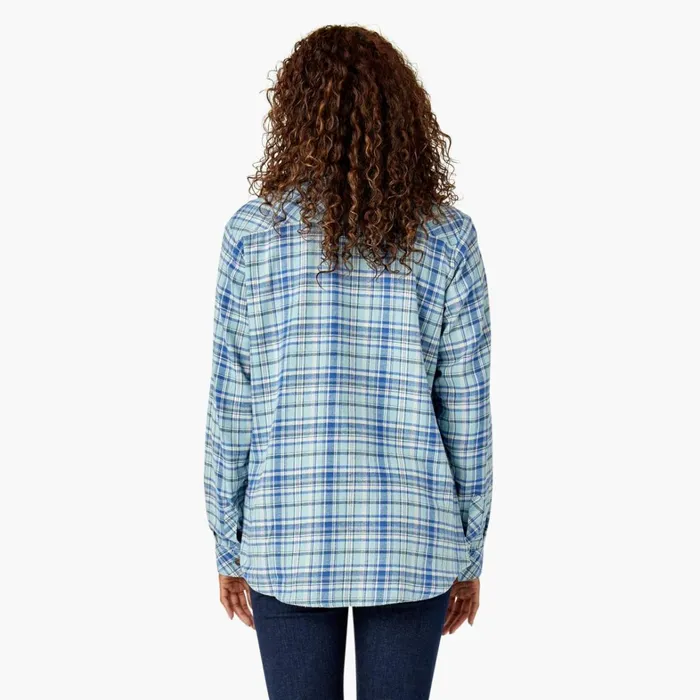 Dickies Button Up Women039s Plaid Flannel Long Sleeve Shirt Clear BlueOrchard Plaid Clear Blueorchard Plaid b2y 8211 Women Dickies Button Up Women039s Plaid Flannel Long Sleeve Shirt Clear BlueOrchard Plaid Clear Blueorchard Plaid b2y 8211 Women