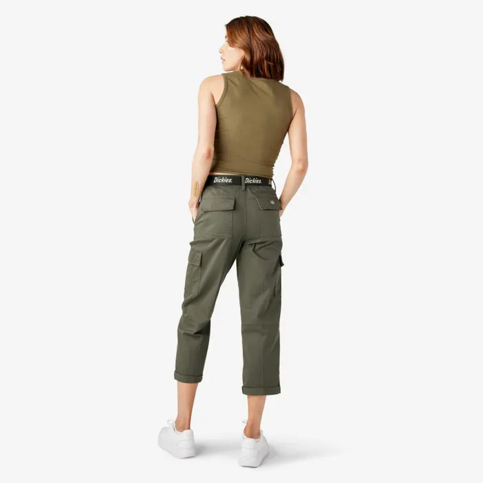 Dickies Cargo Women039s Relaxed Fit Cropped Cargo Pants Olive Green Olive Green og 8211 Women