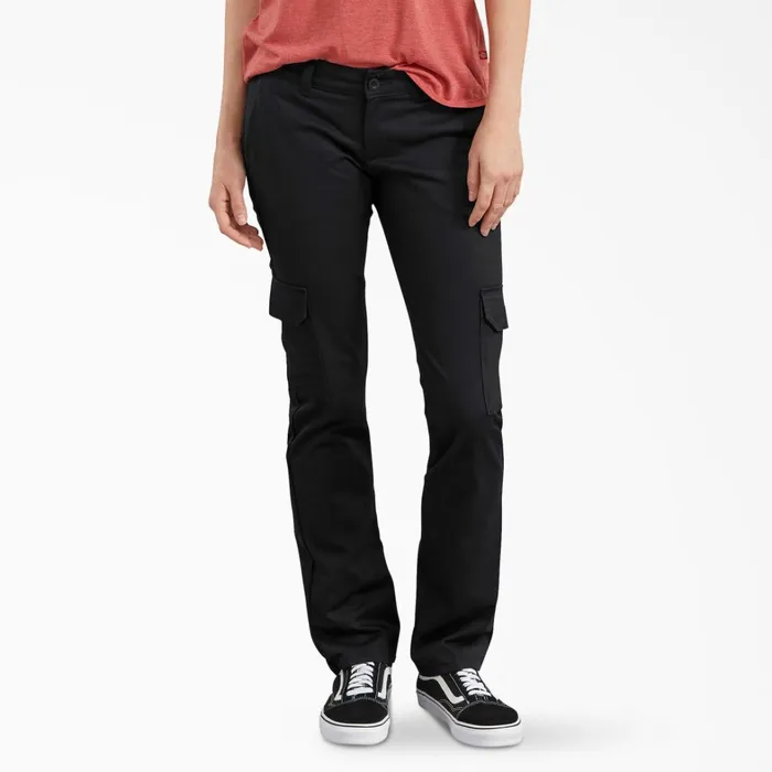 Dickies Cargo Womens Relaxed Fit Cargo Pants Rinsed Black Rinsed Black rbk 8211 Women