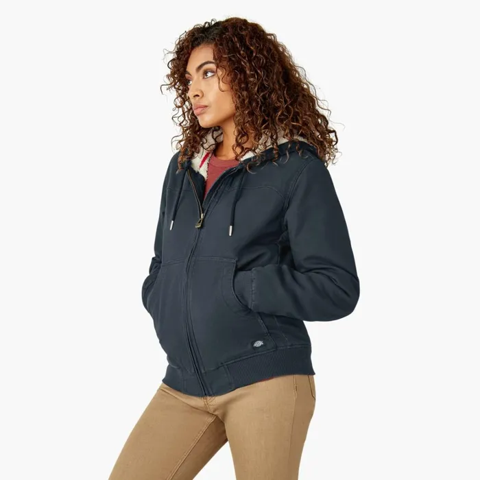 Dickies Coats and Jackets Women039s Fleece Lined Duck Canvas Jacket Rinsed Diesel Gray Rinsed Diesel Gray ryg 8211 Women