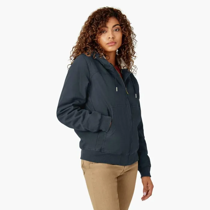 Dickies Coats and Jackets Women039s Fleece Lined Duck Canvas Jacket Rinsed Diesel Gray Rinsed Diesel Gray ryg 8211 Women