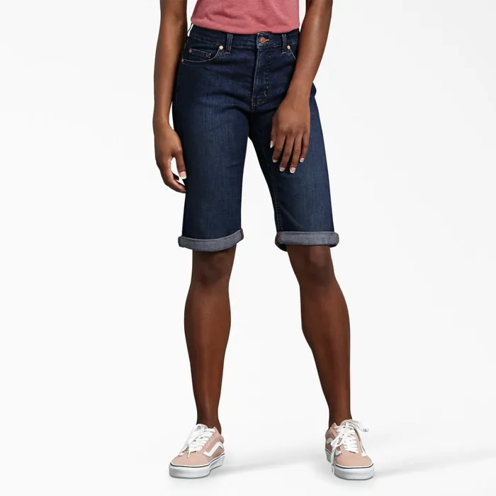 Dickies Jean Shorts Womens Perfect Shape Straight Fit Bermuda Jean Shorts 11034 Rinsed Indigo Blue Rinsed Indigo Blue rnb 8211 Women Dickies Jean Shorts Womens Perfect Shape Straight Fit Bermuda Jean Shorts 11034 Rinsed Indigo Blue Rinsed Indigo Blue rnb 8211 Women