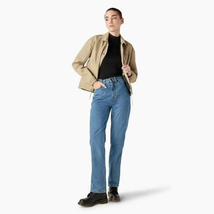 Dickies Jeans Womens Houston Relaxed Fit Jeans Chambray Light Blue Chambray Light Blue clb 8211 Women