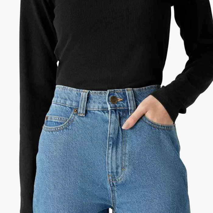 Dickies Jeans Womens Houston Relaxed Fit Jeans Chambray Light Blue Chambray Light Blue clb 8211 Women