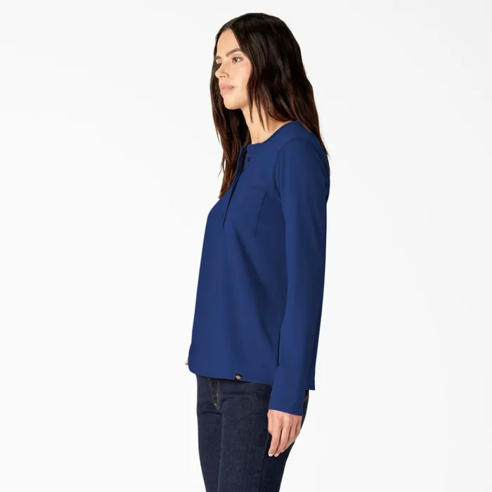 Dickies Long Sleeve TShirts Women039s Heavyweight Henley Surf Blue Surf Blue fl 8211 Women Dickies Long Sleeve TShirts Women039s Heavyweight Henley Surf Blue Surf Blue fl 8211 Women