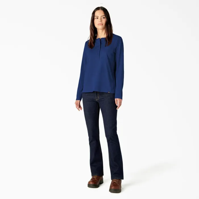 Dickies Long Sleeve TShirts Women039s Heavyweight Henley Surf Blue Surf Blue fl 8211 Women Dickies Long Sleeve TShirts Women039s Heavyweight Henley Surf Blue Surf Blue fl 8211 Women