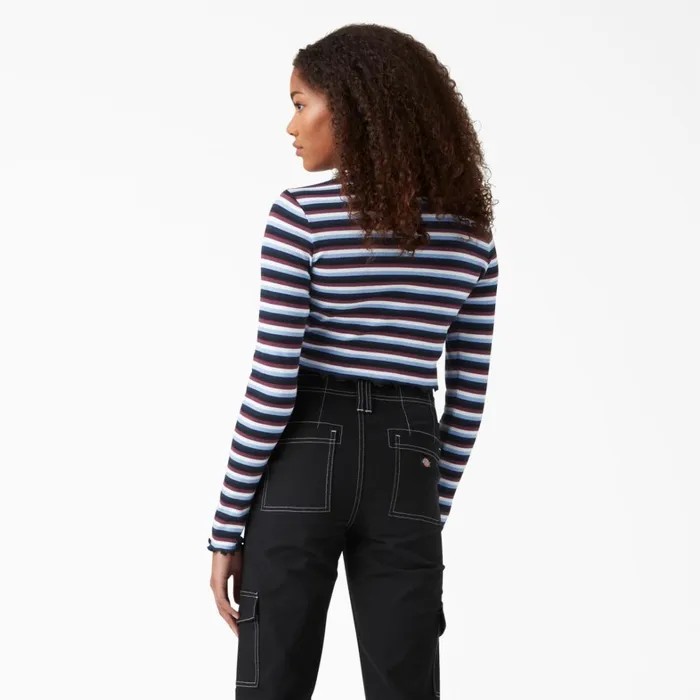 Dickies Long Sleeve TShirts Women039s Striped Long Sleeve Cropped TShirt WineJacaranda Baby Stripe Winejacaranda Baby Stripe wsj 8211 Women Dickies Long Sleeve TShirts Women039s Striped Long Sleeve Cropped TShirt WineJacaranda Baby Stripe Winejacaranda Baby Stripe wsj 8211 Women