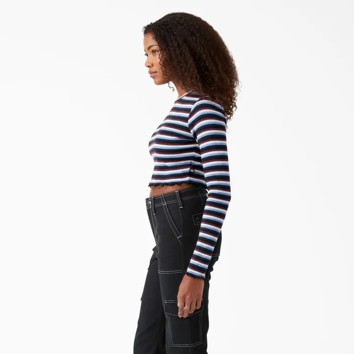 Dickies Long Sleeve TShirts Women039s Striped Long Sleeve Cropped TShirt WineJacaranda Baby Stripe Winejacaranda Baby Stripe wsj 8211 Women Dickies Long Sleeve TShirts Women039s Striped Long Sleeve Cropped TShirt WineJacaranda Baby Stripe Winejacaranda Baby Stripe wsj 8211 Women