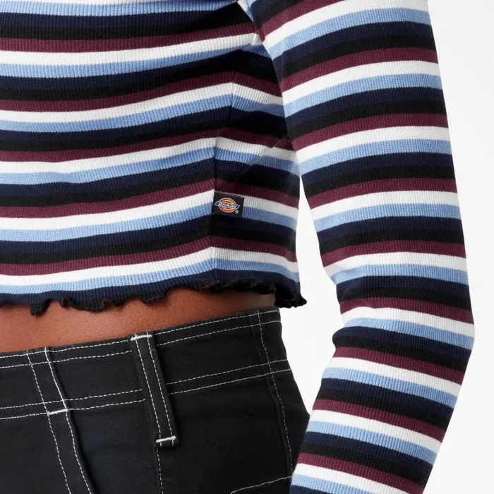 Dickies Long Sleeve TShirts Women039s Striped Long Sleeve Cropped TShirt WineJacaranda Baby Stripe Winejacaranda Baby Stripe wsj 8211 Women Dickies Long Sleeve TShirts Women039s Striped Long Sleeve Cropped TShirt WineJacaranda Baby Stripe Winejacaranda Baby Stripe wsj 8211 Women