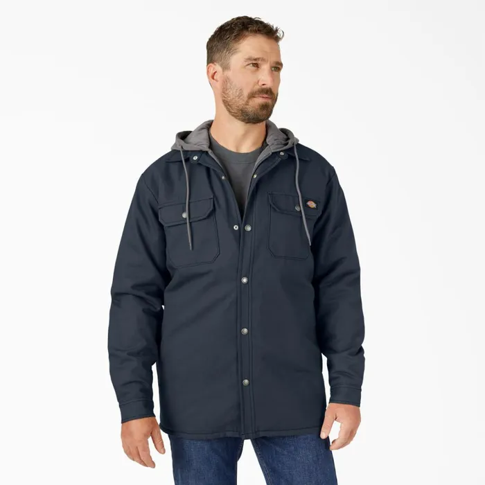 Dickies Outerwear Water Repellent Duck Hooded Shirt Jacket Dark Navy Dark Navy dn 8211 Men