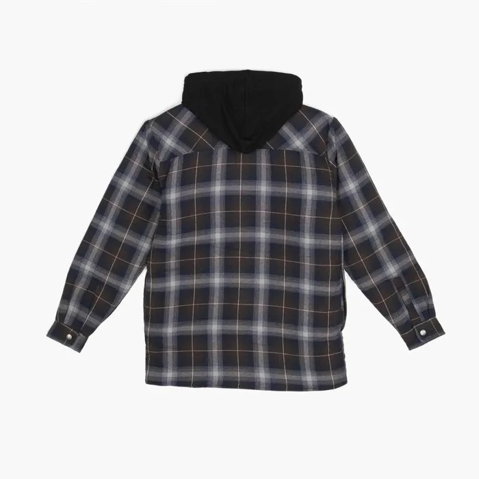 Dickies Outerwear Water Repellent Flannel Hooded Shirt Jacket Ink NavyChocolate Brown Plaid Ink Navychocolate Brown Plaid b1y 8211 Men
