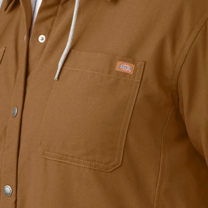 Dickies Shirt Jackets Womens Plus Duck Hooded Shirt Jacket Brown Duck Brown Duck bd 8211 Women