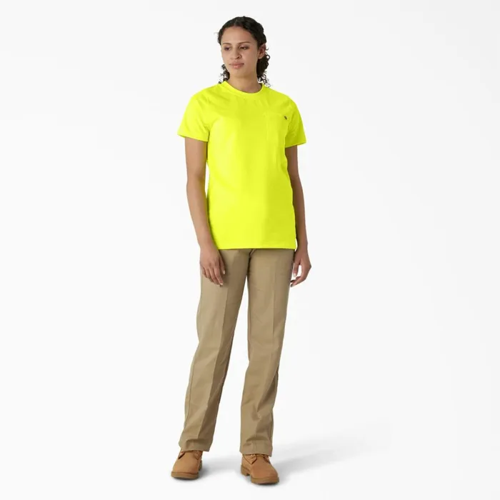 Dickies TShirts Women039s Heavyweight Short Sleeve Pocket TShirt Bright Yellow Bright Yellow bwd 8211 Women