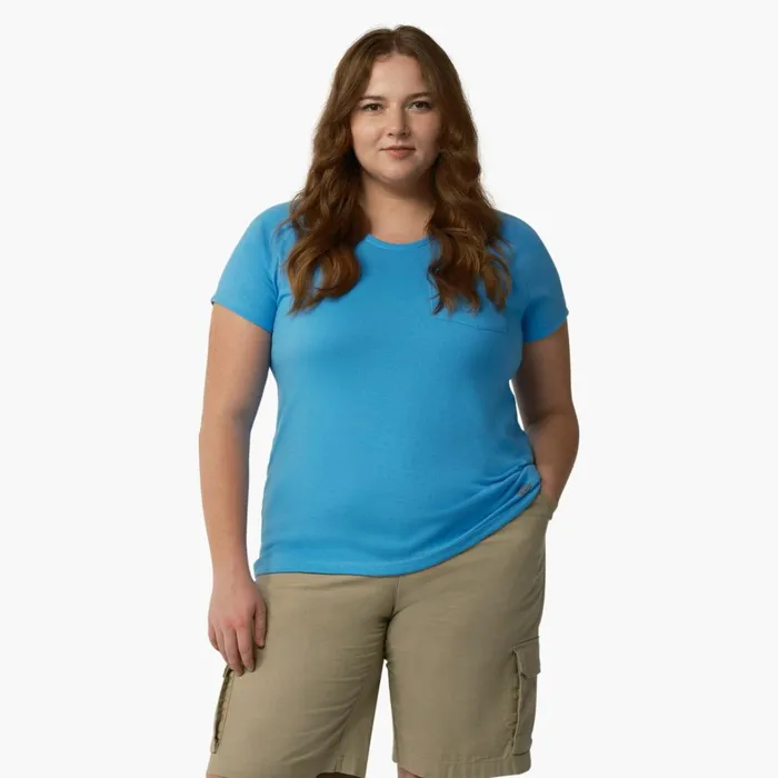 Dickies TShirts Women039s Plus Cooling Short Sleeve Pocket TShirt Azure Blue Azure Blue ab2 8211 Women Dickies TShirts Women039s Plus Cooling Short Sleeve Pocket TShirt Azure Blue Azure Blue ab2 8211 Women