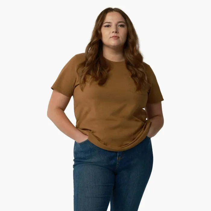 Dickies TShirts Women039s Plus Heavyweight Short Sleeve Pocket TShirt Brown Duck Brown Duck bd 8211 Women Dickies TShirts Women039s Plus Heavyweight Short Sleeve Pocket TShirt Brown Duck Brown Duck bd 8211 Women