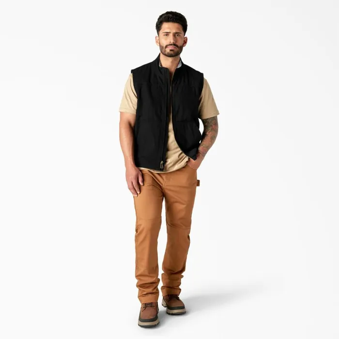 Dickies Vests Duck Canvas High Pile Fleece Lined Vest Rinsed Black Rinsed Black rbkx 8211 Men Dickies Vests Duck Canvas High Pile Fleece Lined Vest Rinsed Black Rinsed Black rbkx 8211 Men