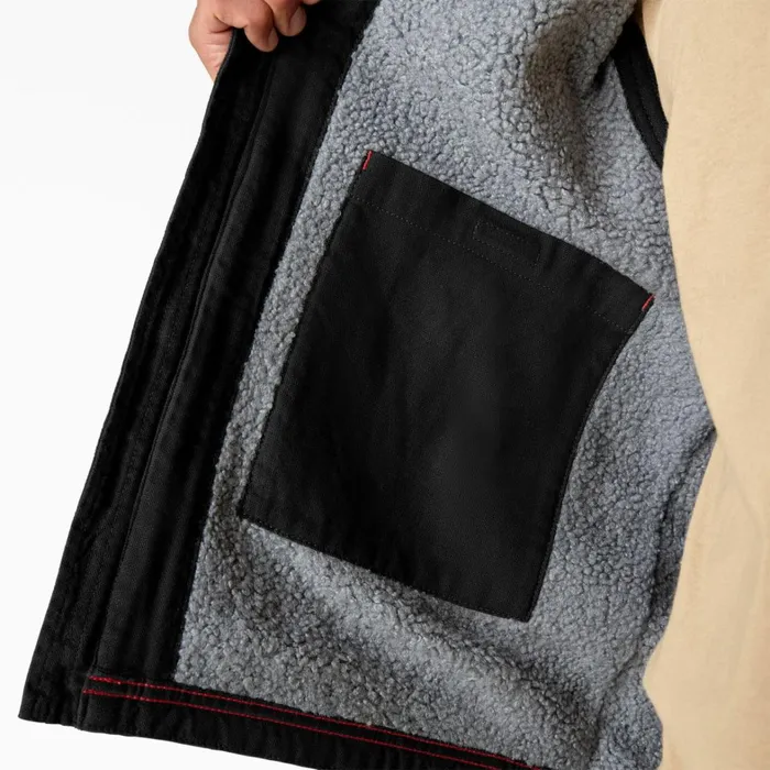 Dickies Vests Duck Canvas High Pile Fleece Lined Vest Rinsed Black Rinsed Black rbkx 8211 Men Dickies Vests Duck Canvas High Pile Fleece Lined Vest Rinsed Black Rinsed Black rbkx 8211 Men