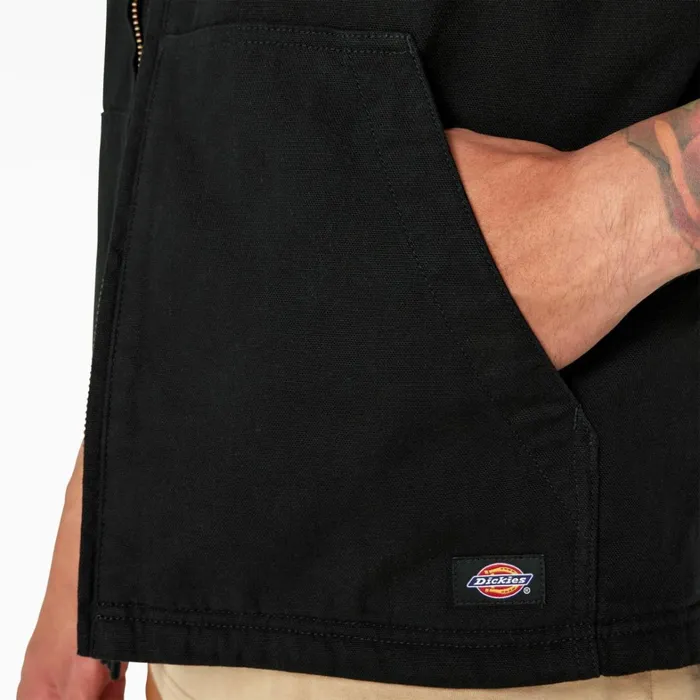 Dickies Vests Duck Canvas High Pile Fleece Lined Vest Rinsed Black Rinsed Black rbkx 8211 Men Dickies Vests Duck Canvas High Pile Fleece Lined Vest Rinsed Black Rinsed Black rbkx 8211 Men