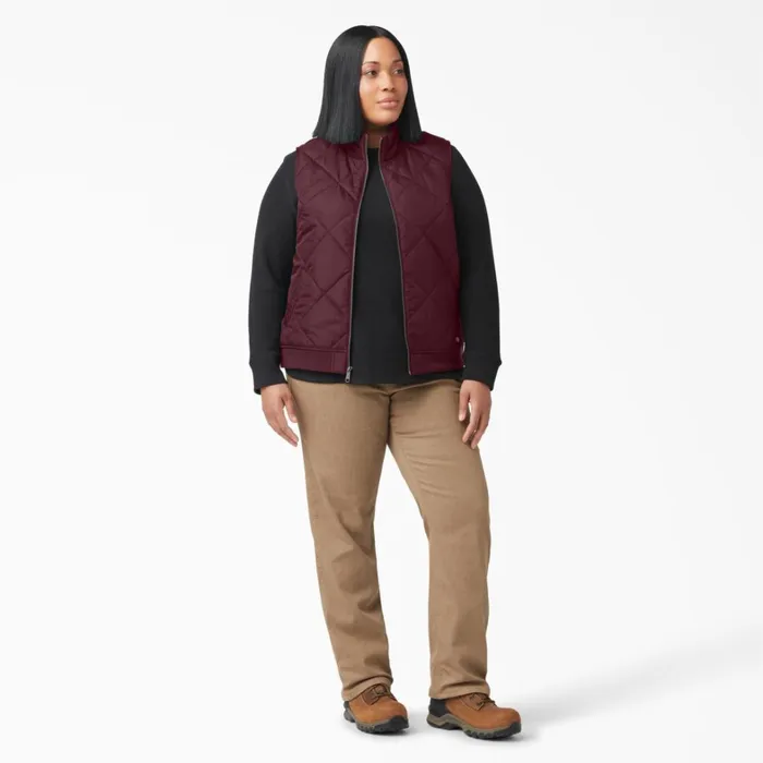 Dickies Vests Womens Plus Quilted Vest Burgundy Burgundy by 8211 Women Dickies Vests Womens Plus Quilted Vest Burgundy Burgundy by 8211 Women