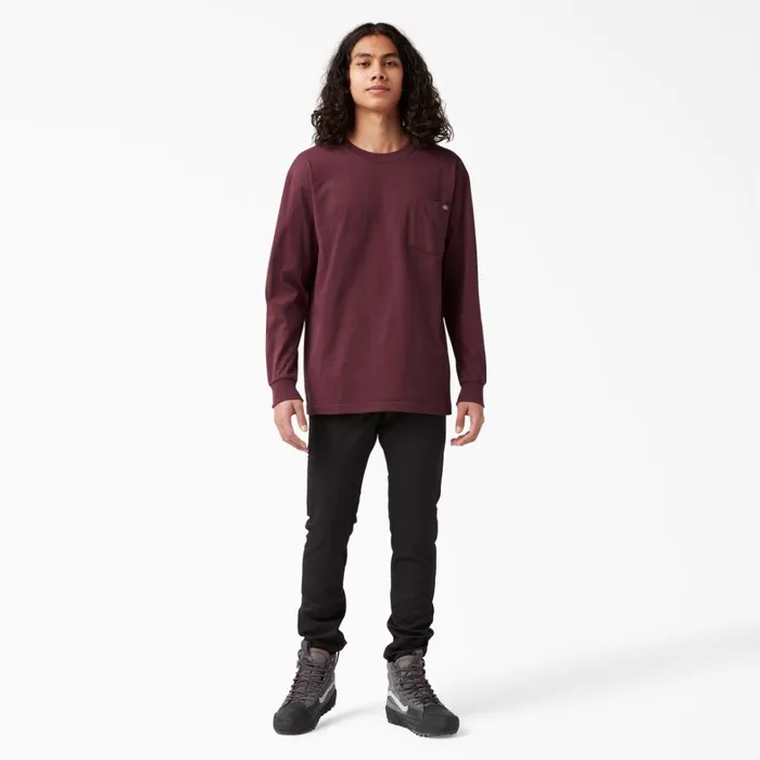 Dickies Work Shirts Heavyweight Long Sleeve Pocket TShirt Burgundy Burgundy by 8211 Men Dickies Work Shirts Heavyweight Long Sleeve Pocket TShirt Burgundy Burgundy by 8211 Men