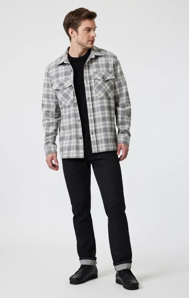 Double Pocket Check Shirt In Grey Marl CHeck Men Mavi Jeans Jackets Double Pocket Check Shirt In Grey Marl CHeck Men Mavi Jeans Jackets