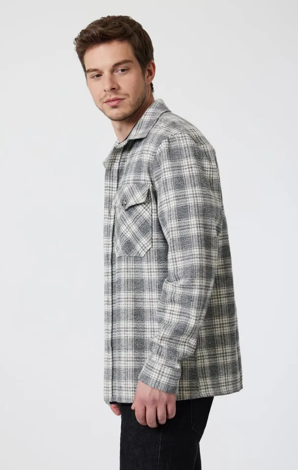 Double Pocket Check Shirt In Grey Marl CHeck Men Mavi Jeans Jackets Double Pocket Check Shirt In Grey Marl CHeck Men Mavi Jeans Jackets