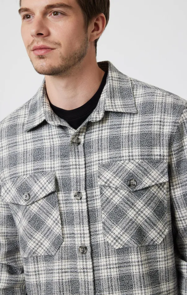 Double Pocket Check Shirt In Grey Marl CHeck Men Mavi Jeans Jackets Double Pocket Check Shirt In Grey Marl CHeck Men Mavi Jeans Jackets