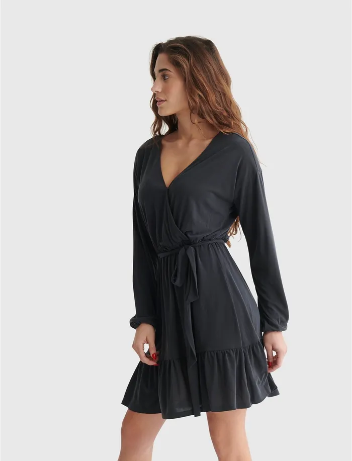 Dresses Lucky Brand Women Sandwash Surplice Dress Lucky Black