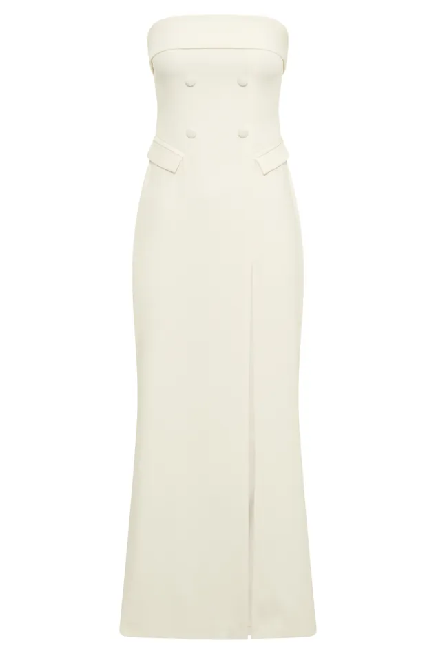Dresses Women Meshki Abbie Strapless Suiting Maxi Dress 8211 Ivory Dresses Women Meshki Abbie Strapless Suiting Maxi Dress 8211 Ivory