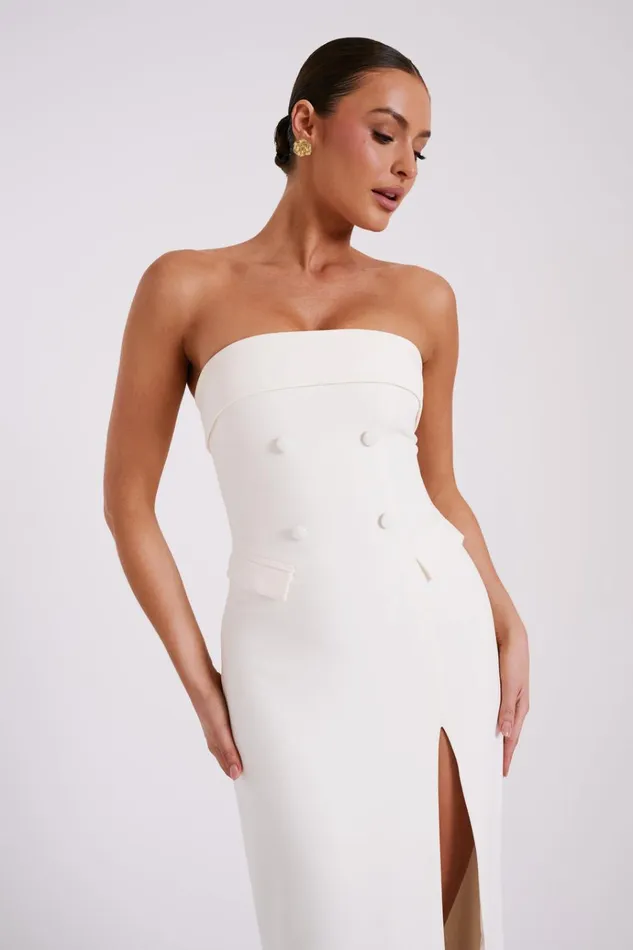 Dresses Women Meshki Abbie Strapless Suiting Maxi Dress 8211 Ivory Dresses Women Meshki Abbie Strapless Suiting Maxi Dress 8211 Ivory